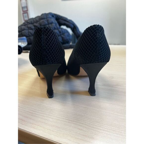 Proxy Made In Spain Black Textured & Satin Pumps Heels Formal Sz 7 EUC - Picture 5 of 7